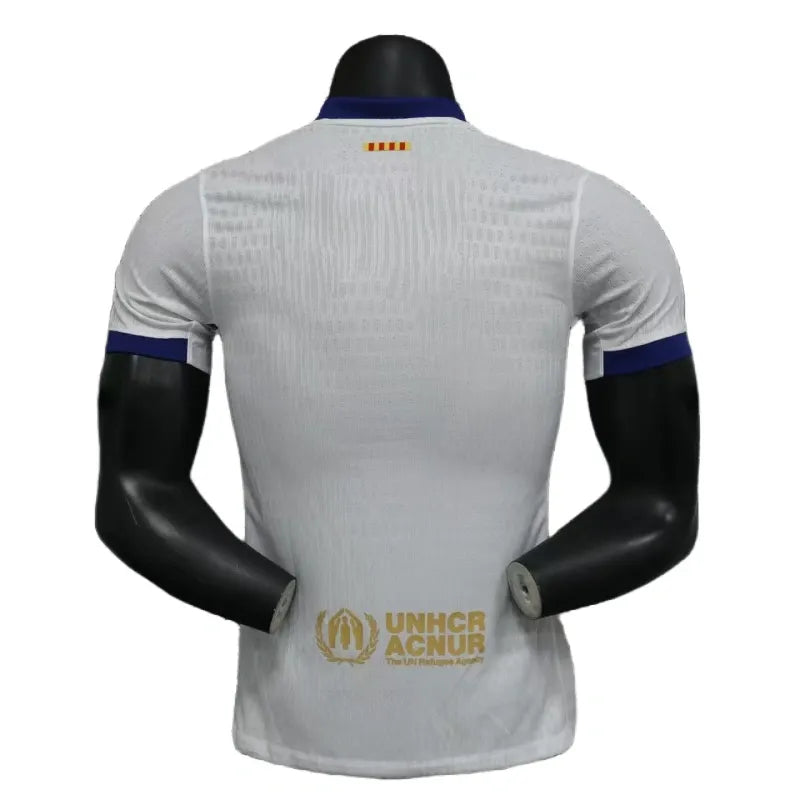 2025-26 Barcelona Home Player Version Shirt White Jersey Without Spofity Text