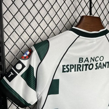 Sporting 01-03 Lisbon Home Retro Kid Kits Youth Apparels Football Jersey