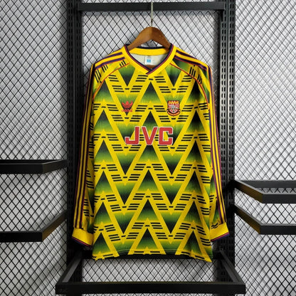 Arsenal Retro 91-93 Away Long Sleeve Football Yellow Shirt