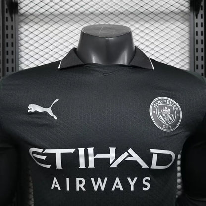 Player Version 25-26 Manchester City Away Long Sleeve Black Jersey