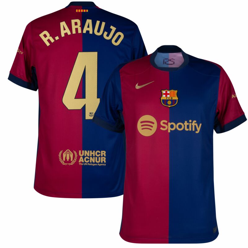 Barcelona Home R.Araujo 4 Shirt 2024-2025 (La Liga) Size S-4XL