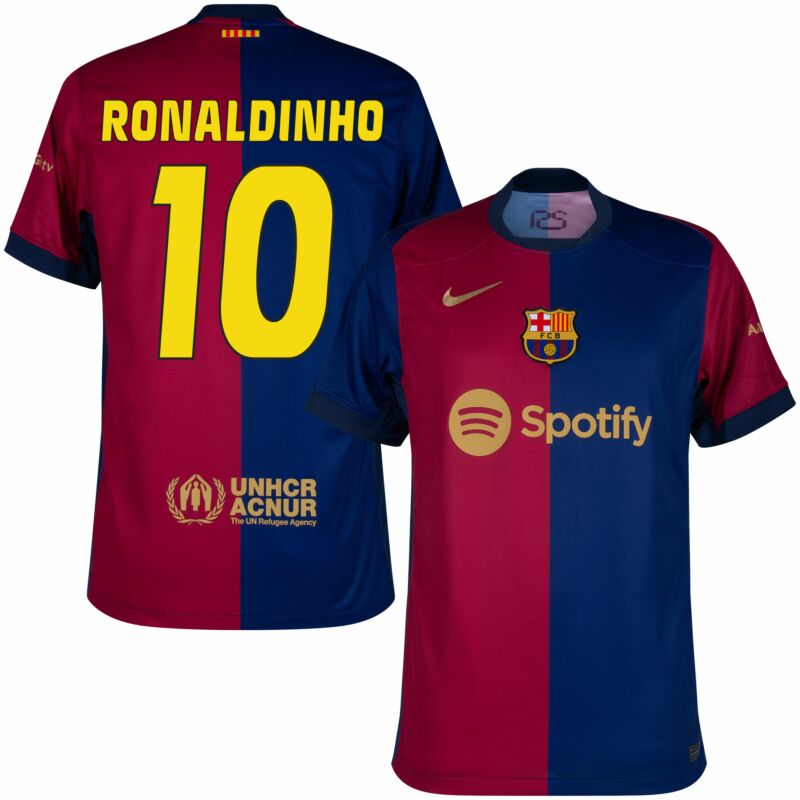 Barcelona Home Ronaldinho 10 Shirt 2024-2025 (Legend Printing) S-4XL