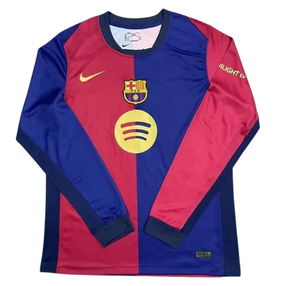 Nike Men Barcelona Home Jersey Without Logo Text Long Sleeve 2024-25