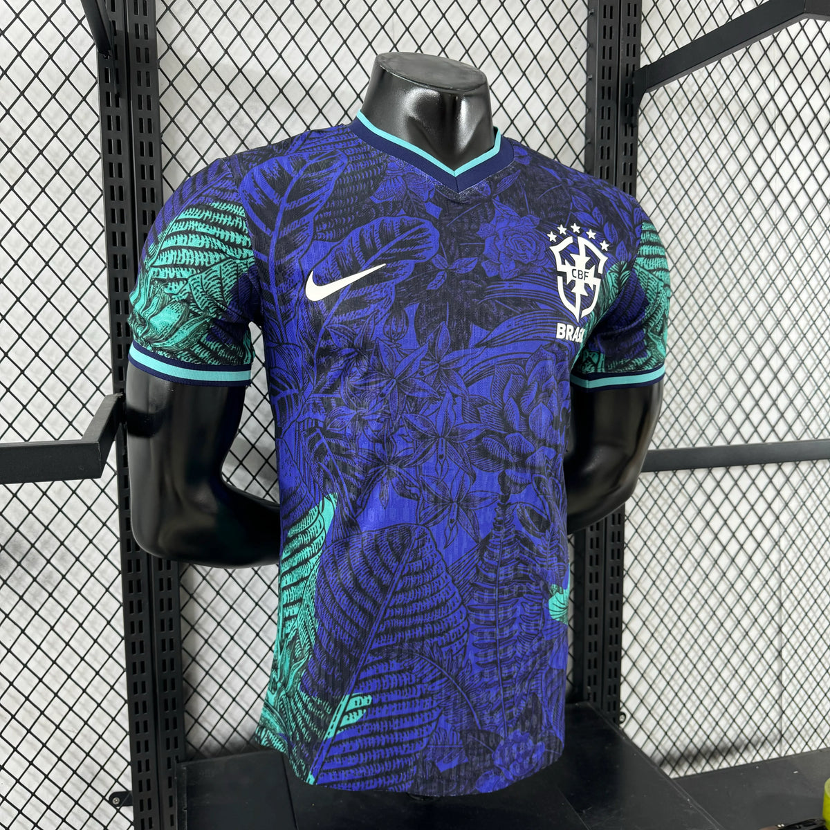 Player Version 2025 Brazil Purple with Tropical Leaf Pattern Jersey