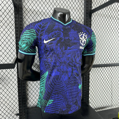 Player Version 2025 Brazil Purple with Tropical Leaf Pattern Jersey
