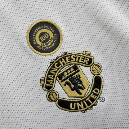 Retro Long Sleeve Manchester United Centenary Season Reversible Football Shirt 2001/2002