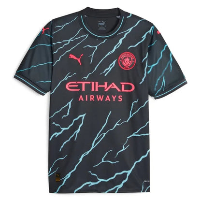 Manchester City HAALAND #9 GREALISH #10 DE BRUYNE #17 J.ALVAREZ #19 FODEN #47 Japanese Tour Printing Third Jersey 2023-24