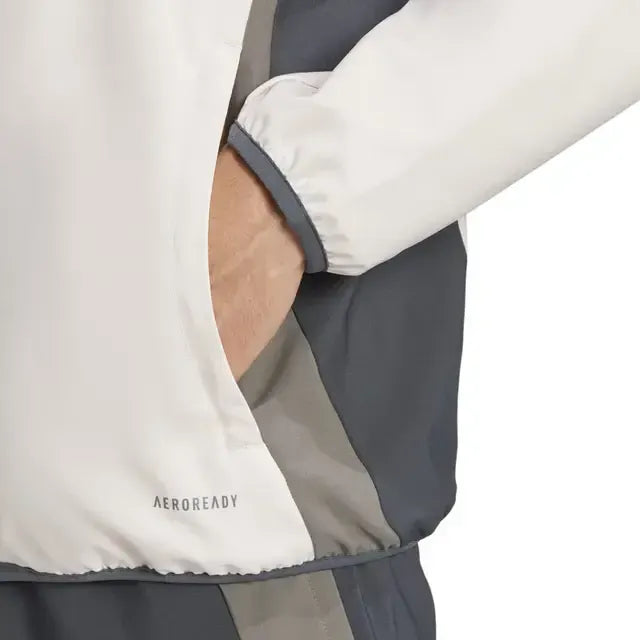 Real Madrid Mens UCL Training Tracksuit Jacket Beige 2024-2025