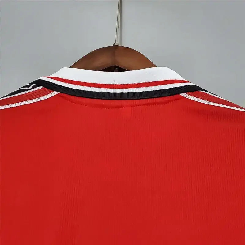 1998-00 Manchester United Beckham #7 Retro Jersey Home Long Sleeve
