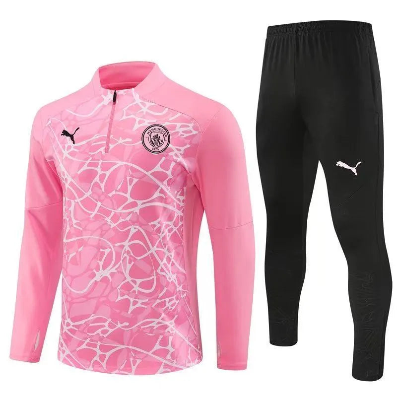 Kids Manchester City Zipper Sweatshirt Kit(Top+Pants) 2024-25