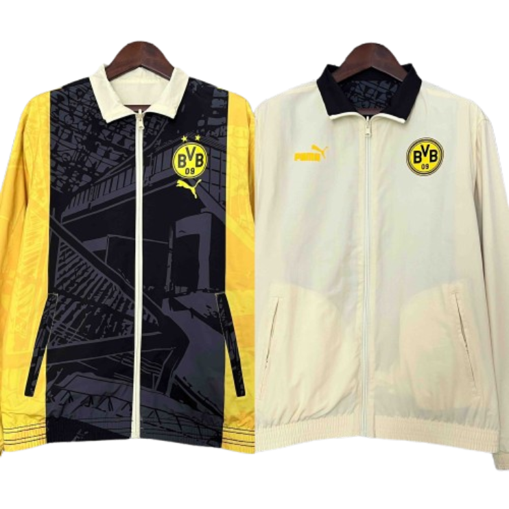 2024 Dortmund Trench Coat Reversible Windbreaker Double-Sides Jacket Sport