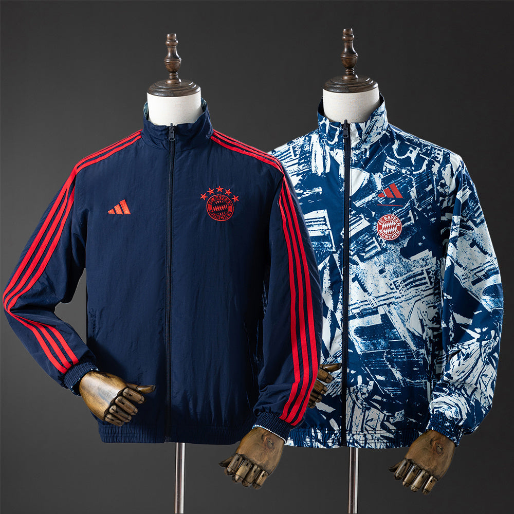 Bayern Munich Trench Coat Reversible Jacket Windbreaker