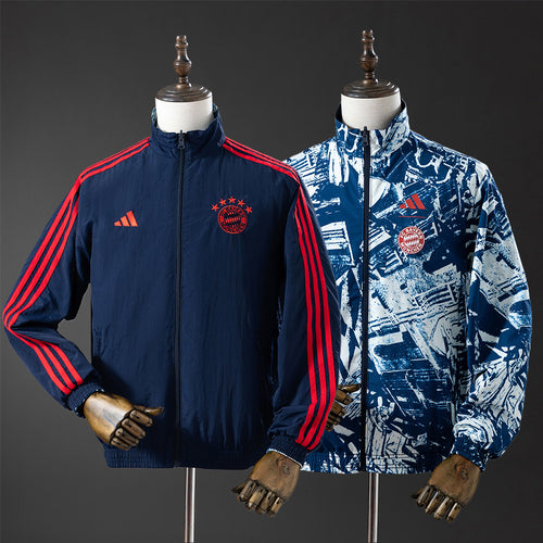 Bayern Munich Trench Coat Reversible Jacket Windbreaker
