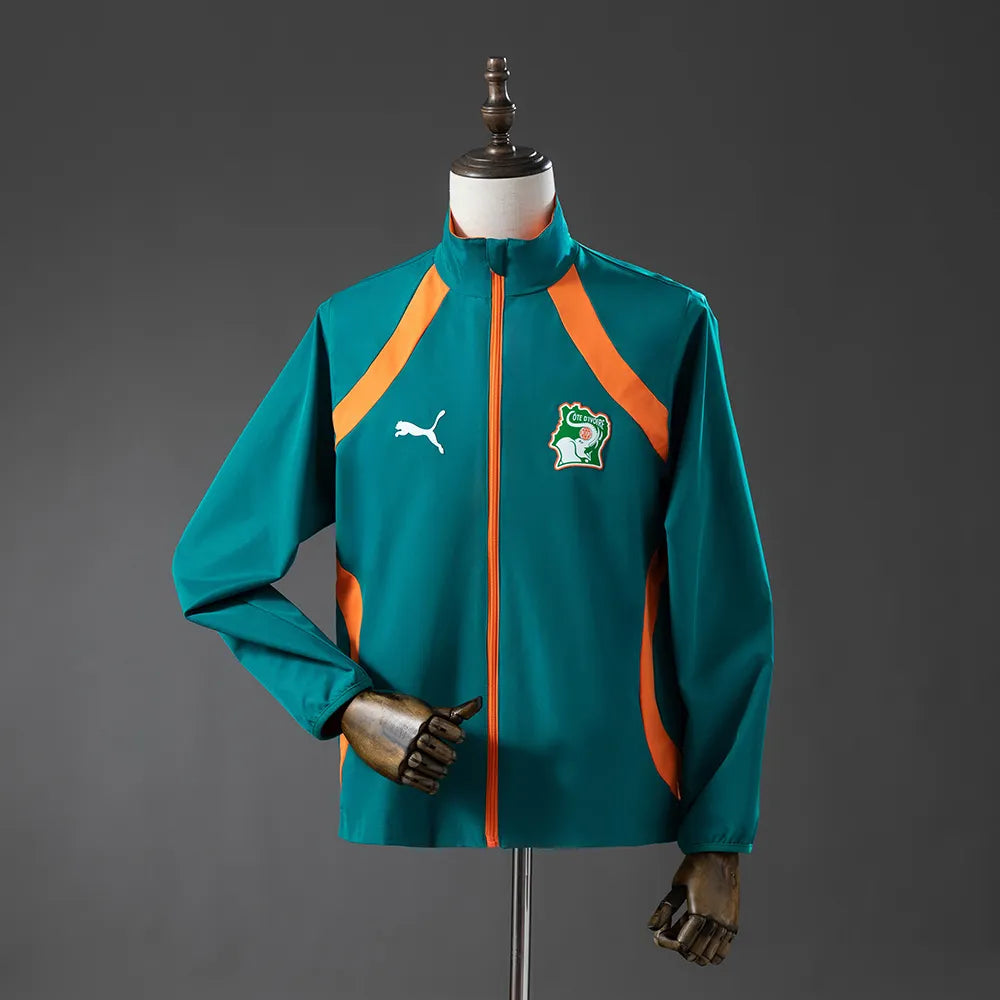Ivory Coast 2026 Reversible Jacket Windbreaker - Green & Orange