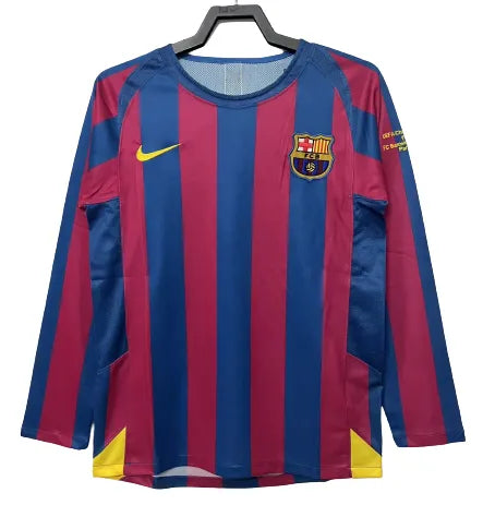 Maillot domicile rétro manches longues FC Barcelone édition LDC 2005-06