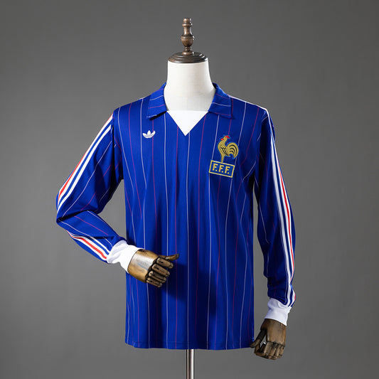 France 80-82 Home Long Sleeve Retro Jersey