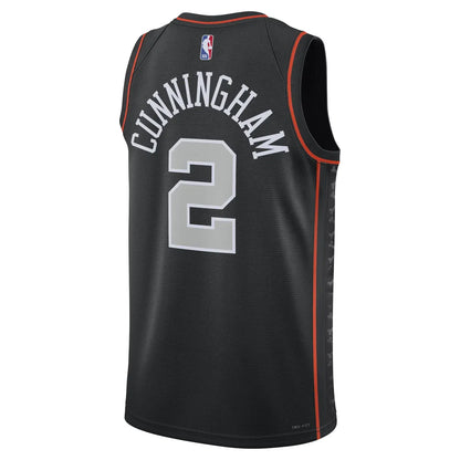 Unisex Detroit Pistons Cade Cunningham Black 2023-24 Swingman Jersey - City Edition
