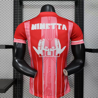 Player Version 25-26 Olympique de Marseille Red with Vertical Stripes Jersey