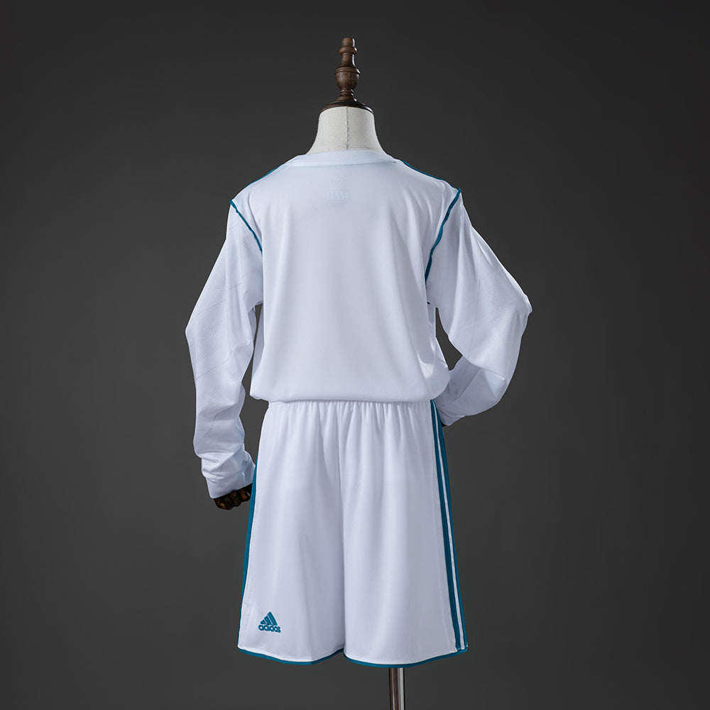 Real Madrid 17-18 Home Retro Long Sleeve Kids Kit