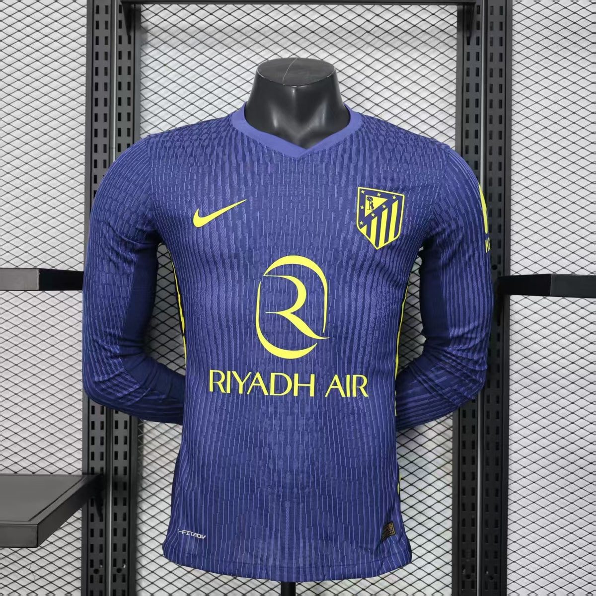 Player Version 25-26 Atletico Madrid Away Blue Long Sleeve Jersey