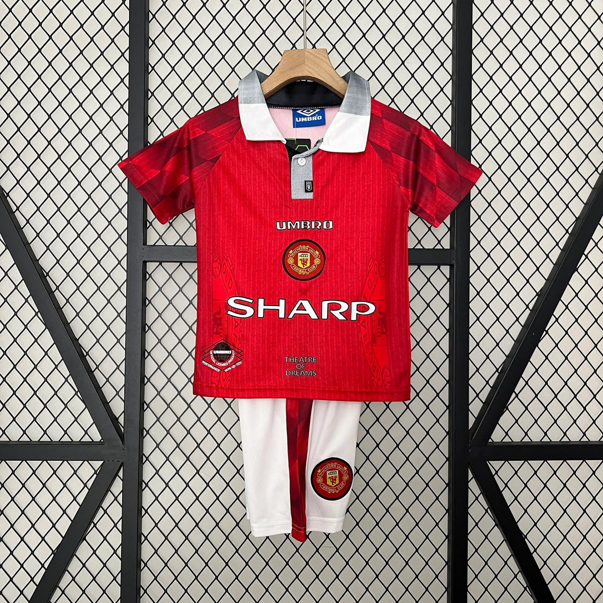 Manchester United 96-97 Home Retro Kid Kits Youth Apparels Jersey