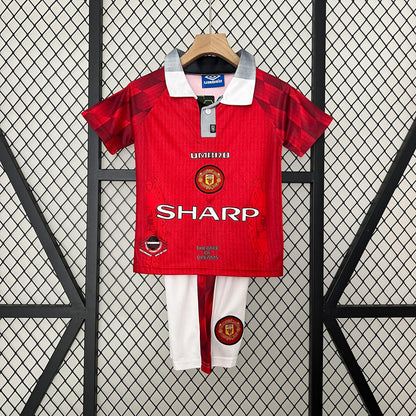 Manchester United 96-97 Home Retro Kid Kits Youth Apparels Jersey