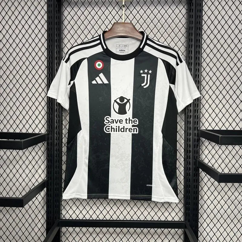 Juventus Home with Save the Children Sponsor Soccer Jersey 2024-25
