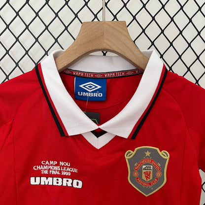 Manchester United 99-00 Home Retro Kid Kits Youth Apparels Jersey