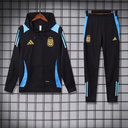 Adidas Argentina Nation 2024-25 Hooded Black Training Tracksuit Kits