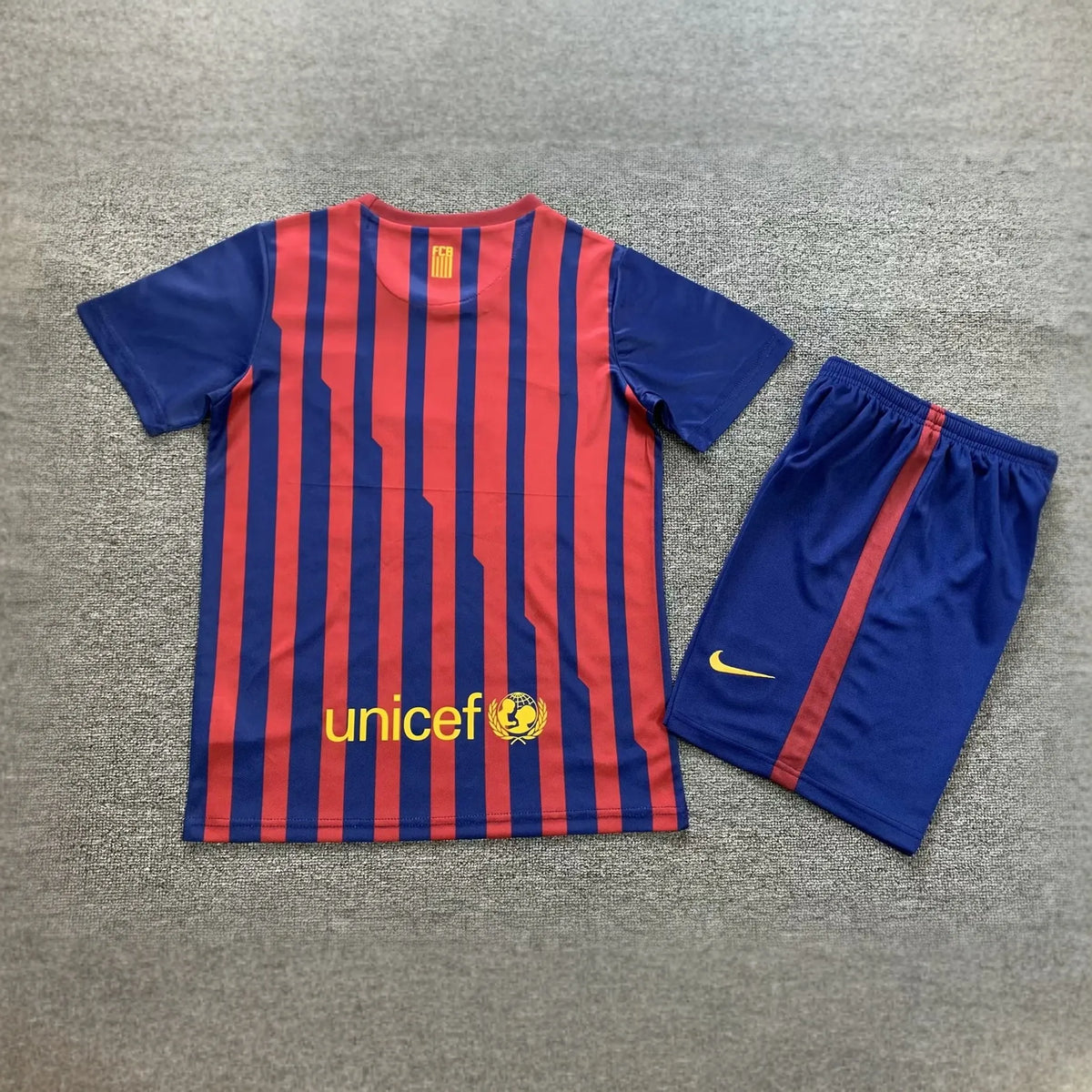 Barcelona 11-12 Home Retro Kids Kits Children Shirt Football Jersey