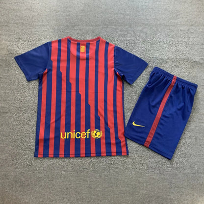 Barcelona 11-12 Home Retro Kids Kits Children Shirt Football Jersey