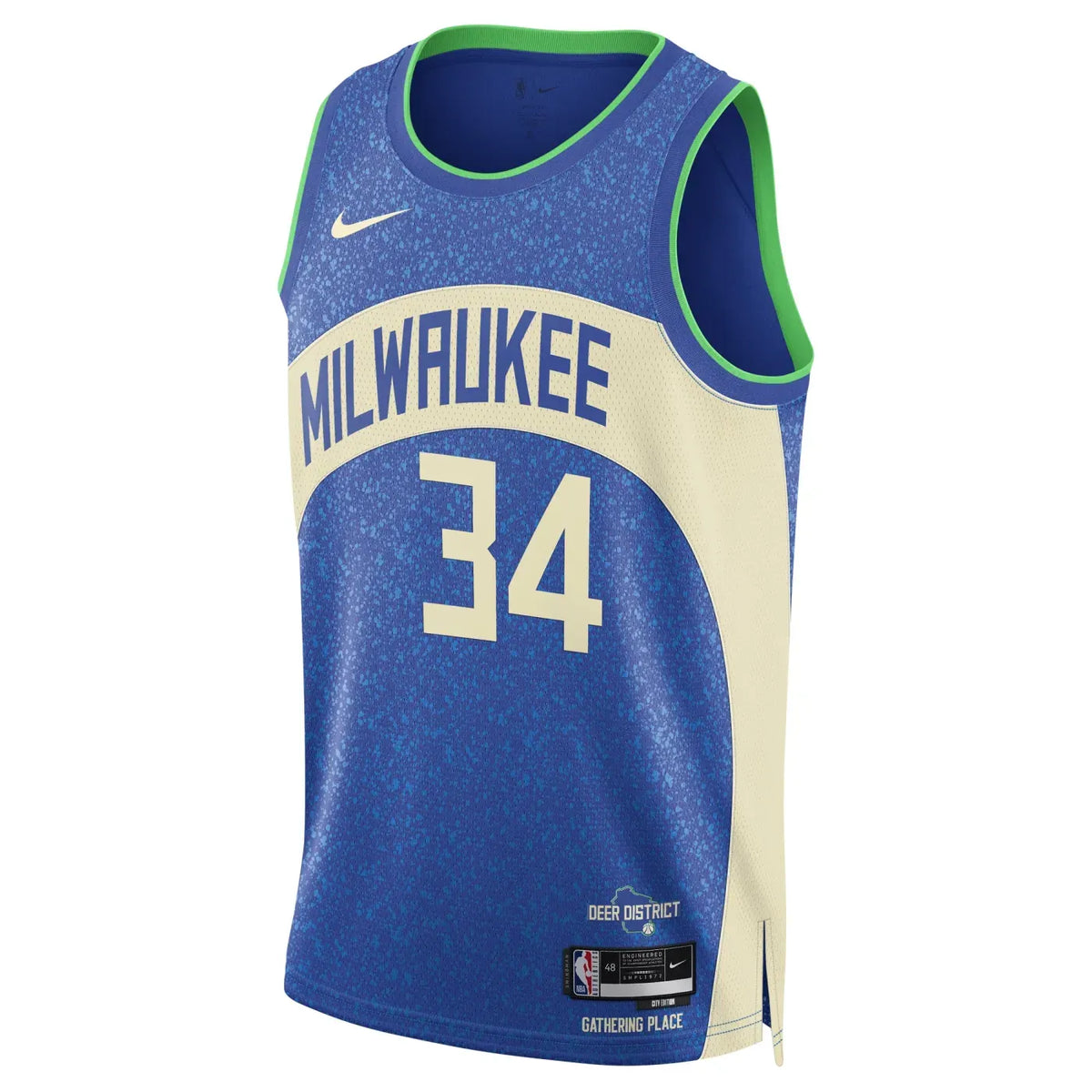 Unisex Milwaukee Bucks Giannis Antetokounmpo Blue 2023-24 Swingman Jersey - City Edition