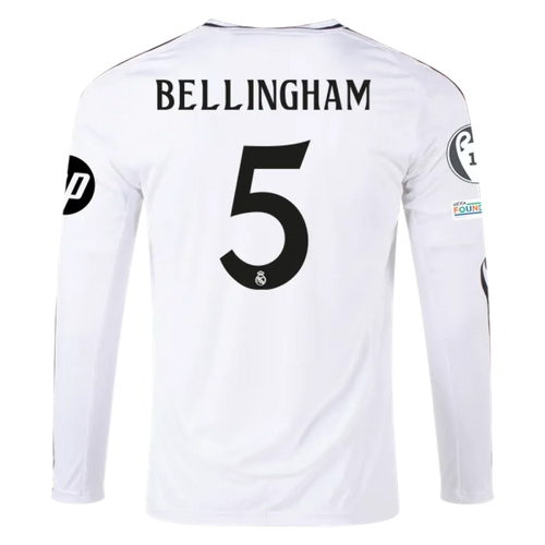 BELLINGHAM #5 Real Madrid Home Long Sleeve Replica Jersey 2024-25