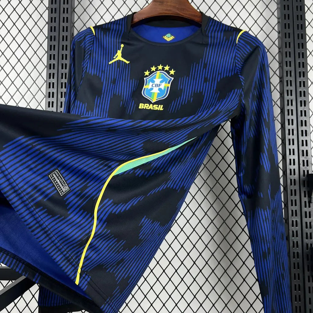 Mens Brazil 2026 World Cup Away Long Sleeve Jersey