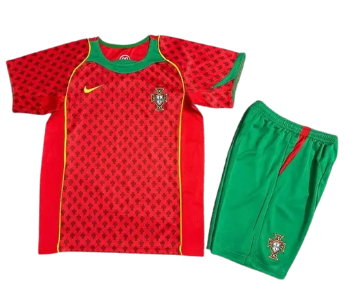 Kids Portugal Home Retro Jersey UEFA Euro Cup 2004