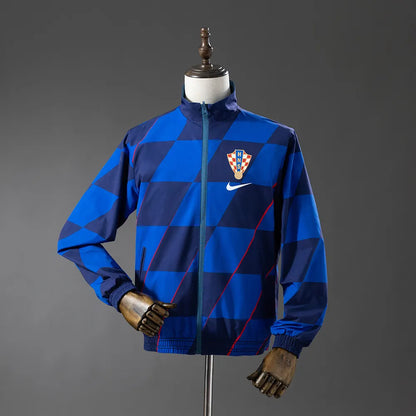 Croatia Reversible Jacket Windbreaker - Navy Blue & Sky Blue
