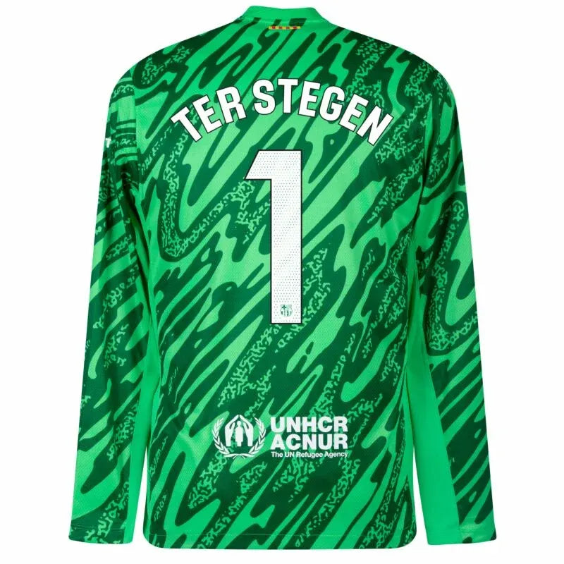 Barcelona GK Ter Stegen 1 Shirt (Green) 2024-2025 (Official Printing) Size S-XXL