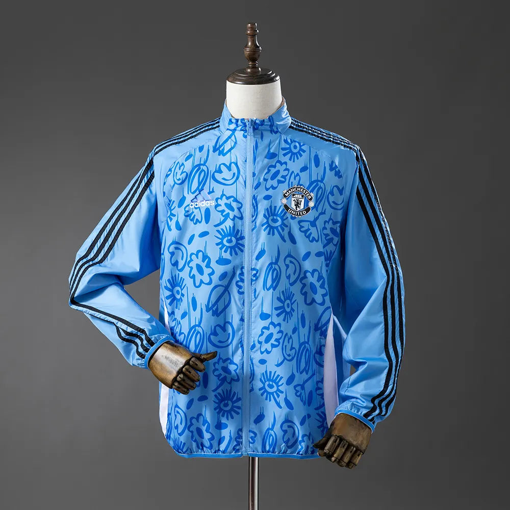 Manchester United Reversible Jacket Windbreaker - Beige & Blue
