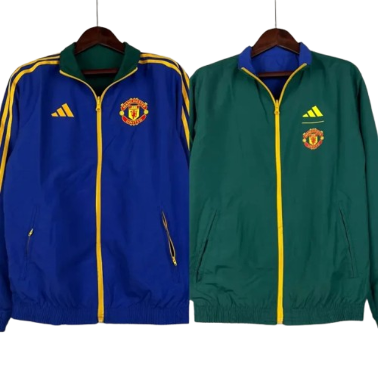 2023-2024 Manchester United Reversible Windbreaker(Blue-Green)Soccer Jersey 1:1 Thai Quality