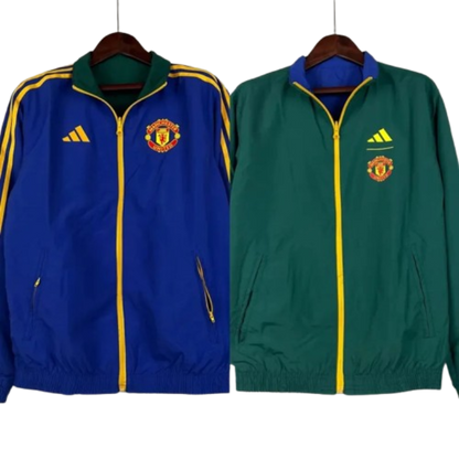 2023-2024 Manchester United Reversible Windbreaker(Blue-Green)Soccer Jersey 1:1 Thai Quality