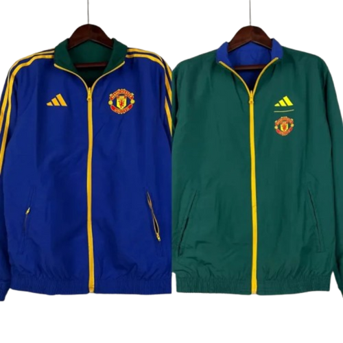 2023-2024 Manchester United Reversible Windbreaker(Blue-Green)Soccer Jersey 1:1 Thai Quality