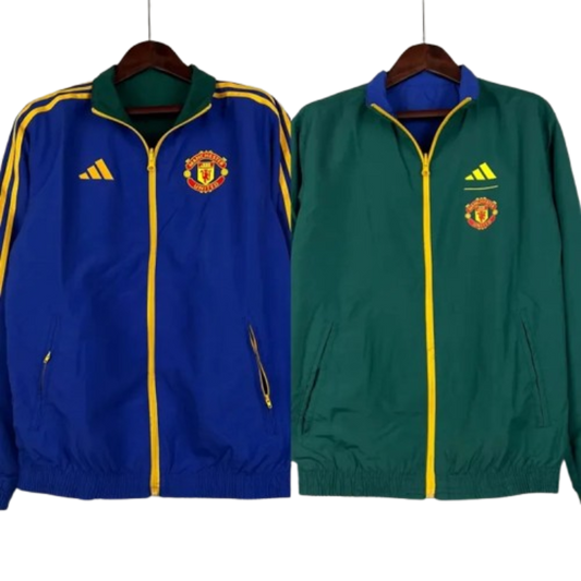 2023-2024 Manchester United Reversible Windbreaker(Blue-Green)Soccer Jersey 1:1 Thai Quality