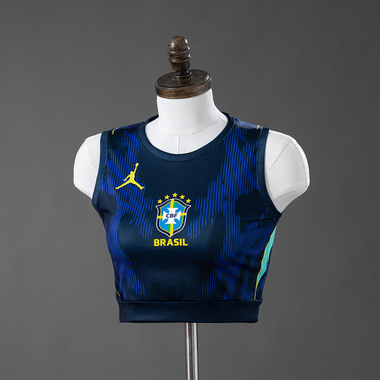 Brazil 2026 Away Women's Crop Top Style Tank Top