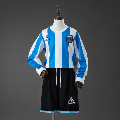 Argentina 1998 Home Retro Long-Sleeved Kids Kit