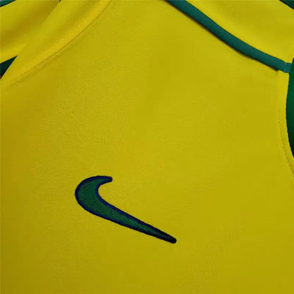Brazil Nation Retro Ronaldo #9 Rivaldo #10 Cafu #2 Leonardo #18 R.carlos #6 Denilson #19 Jersey Home World Cup 1998
