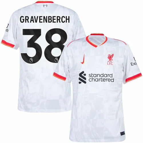 Liverpool Third Away Gravenberch 38 Shirt 2024-2025 (Premier League) Size:S-4XL