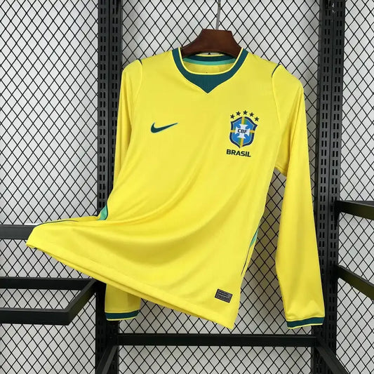 Mens Brazil 2026 World Cup Home Long Sleeve Jersey