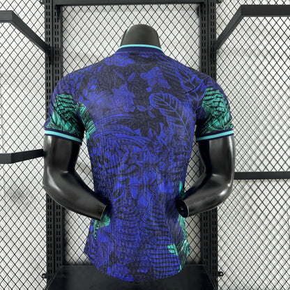 Player Version 2025 Brazil Purple with Tropical Leaf Pattern Jersey