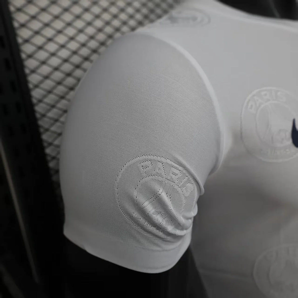 Player Version 25-26 PSG White with Embossed PSG Badge Pattern Jersey