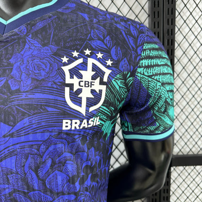 Player Version 2025 Brazil Purple with Tropical Leaf Pattern Jersey